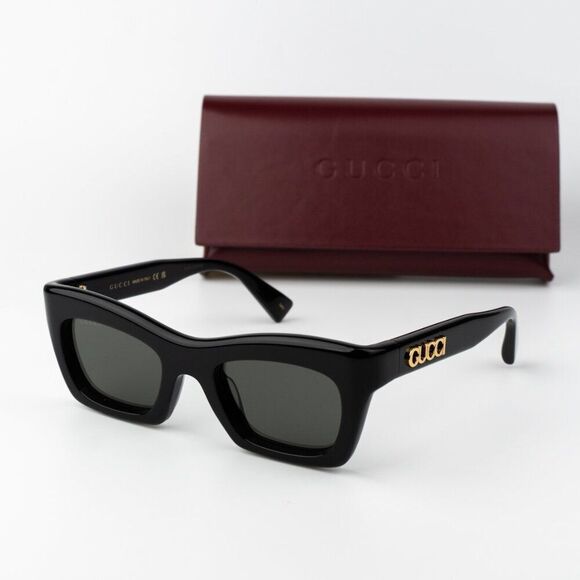 Gucci Women Sunglasses Black Grey Cat Eye GG1773S 001 BRAND NEW main image 4